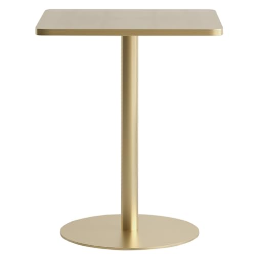side table, 29" Height, with Metal Base, Decorative Pedestal Table(/Gold)