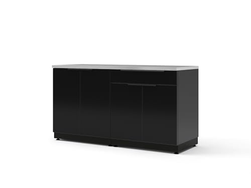 NewAge Products Classic Series 3PC Aluminum Black · Tempered Glass Door Modular Outdoor Kitchen Set - 24" D x 64" W x 36.5" H