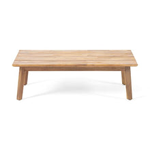 Christopher Knight Home Alina Outdoor Acacia Wood Loveseat Set with Coffee Table Teak Finish, Beige