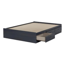 Home Square 2-Piece Full Mates Bed & Nightstand Set Blueberry