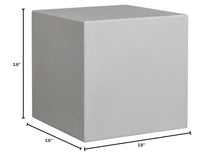 Armen Living Minerra Indoor Outdoor Side Table in White Concrete Finish