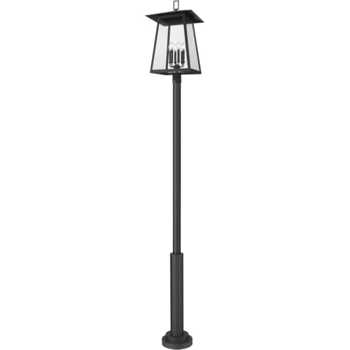 Z-Lite Rainer 6 Light 126" Tall Post Light Black