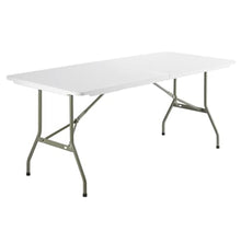 PRO&Family 10 Pack! 30" x 72" Heavy-Duty Granite White Plastic Bi-Folding Table. Folding Desk Bar Table Coffee Table Folding Camping Table Outdoor Bar Portable Table Foldable Table Bistro Table