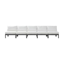Outdoor Escape White Fabric Outdoor Patio Modular Sectional, Contemporary Style, Weather-Resistant Fabric, Durable Frame, Comfortableback Height