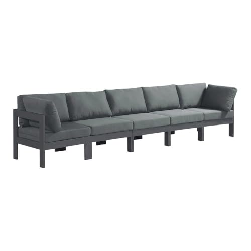 Outdoor Escape Gray Fabric Outdoor Patio Modular Sofa, 1-Piece Set, Contemporary Style, Durable Frame, Comfortable Back, Seat, Lounge and Entertainment