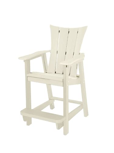 Phat Tommy Counter Height Outdoor Chair - Adirondack Tall Deck Chair - Poly Outdoor Furniture, White