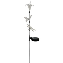 Solaris Solar Flower/Insect Trio Stake Light Lawn Ornament
