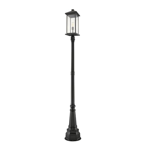 Z-Lite 531PHBXLR-564P-BK 1 Light Outdoor Post Mounted Fixture, Black