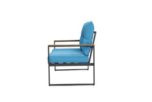 Seeheool Outdoor Patio Furniture Loveseat Sofa, All-Weather Metal Steel Patio Couch with 4" Thick and Soft Cushion for Balcony, Porch, Backyard