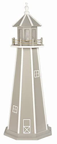 Furniture Barn USA 5' Standard Light Gray and White Hybrid Lighthouse Solar Light