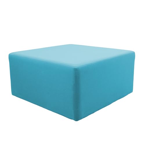 FDP 36" Square Oversized Outdoor Ottoman Featuring Sunbrella Fabric - Weather-Resistant, Fade-Resistant, Fully Assembled Patio Furniture for Backyard or Poolside Seating, 18" H - Canvas Aruba