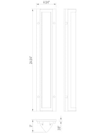 Eurofase Hy50 1-Light LED Outdoor Wall Sconce – 24.63" Sand Black Modern Exterior Wall Light, Clear Textured Glass Shade, Wet-Rated for Porch, Patio & Entryway