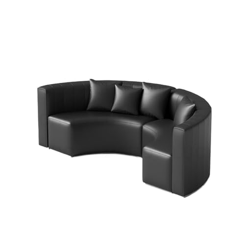 JOSOGO Modern Industrial Bistro Set, Stainless Steel Dining Table and Faux Leather Curved Sofa with Armchair, Sleek Metal Cafe Furniture for Bar, Lounge Or Restaurant(A)