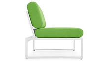 ZURI Modern Kore Outdoor Armless Loveseat with Quick Drying Cushions Aluminum Frame White/Lime