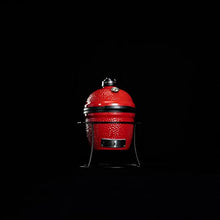 Kamado Joe Joe Jr 13.5-inch Portable Ceramic Charcoal Grill with Grill Stand, Stainless Steel Cooking Grate, Heat Deflectors and Ash Tool in Red, Model KJ13RH