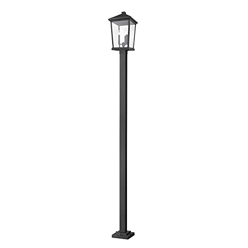 Z-Lite 568PHXLS-536P-BK 3 Light Outdoor Post Mounted Fixture, Black