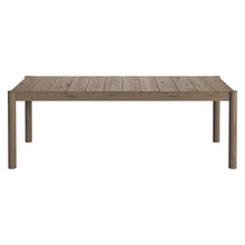 Modway Eleni 89-Inch Outdoor Teak Wood Dining Table in Weathered Gray – Rectangular Patio Dining Table with Slatted Top for Patios, Decks, Or Gardens