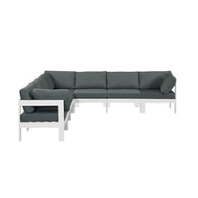 Outdoor Escape Gray Fabric Patio Modular Sectional, Contemporary Style, Cushioned Seating, Durable Frame, Back Height 17 Inches