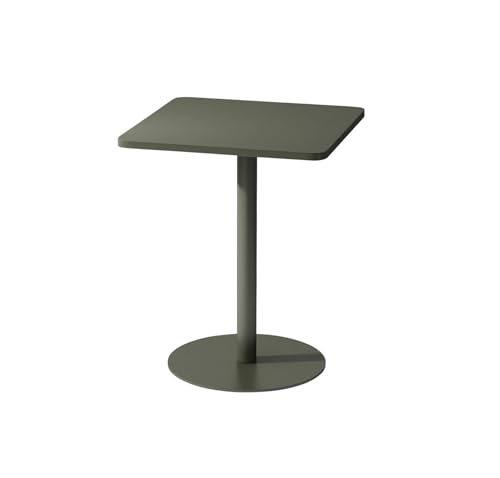 KDFHKHS Green Outdoor Square Coffee Table 60x60x73cm Iron Side Table for Patio Garden Cafe Assembly Easy(Green)