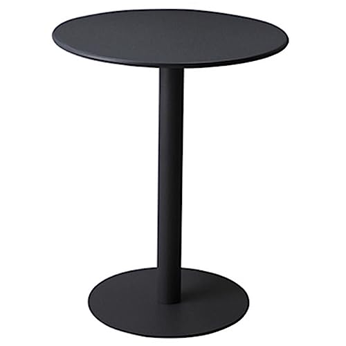 Fodalob Round Bar Table, Indoor Outdoor Restaurant Pub End Side Table, Metal Cocktail Bistro Table, Coffee Table for Living Room, Balcony, Patio, More Color (Color : Black, Size : Dia 70cm(27.5"))