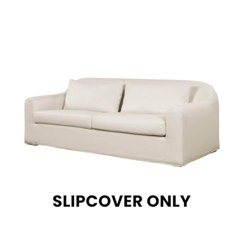 212 Main HPR01-CV-IVY 31.8 x 85.8 x 40.9 in. Seating Las Vegas Harper Slipcover with Linen Ivory, Beige