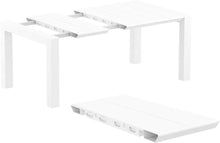 Compamia Vegas 55" Extendable Patio Dining Table in White, Commercial Grade