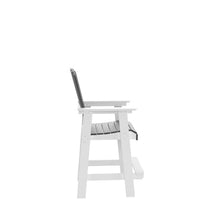 SRECELL HDPE Outdoor Tall Adirondack Bar Chairs Set of 2, All-Weather Patio Bar Stools with High Back & Wide Armrests, Heavy Duty Balcony Counter Height Chairs for Backyard Garden Deck Porch, White Gr