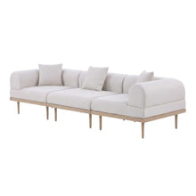 Outdoor Escape Beige Fabric 3-Piece Outdoor Modular Sofa Set with Cushions, Contemporary Style, Comfortable Seat and Arm Height, Durable Construction