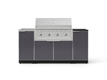 NewAge Products Classic Series 5PC Aluminum Slate Gray Modular Outdoor Kitchen Grill Island with 40" Performance Grill NG - 24"D x 72"W x 57.15"H