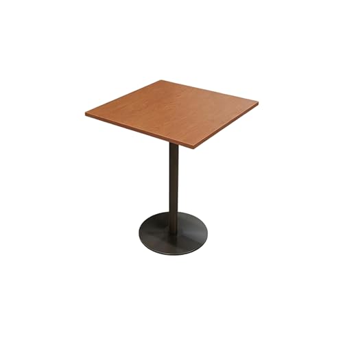 JOSOGO Wood Top Bistro Table, Round/Square with Metal Pedestal Base, Sturdy Space-Saving, Multipurpose Table for Kitchen, Cafe, Balcony Home(C,60cm)