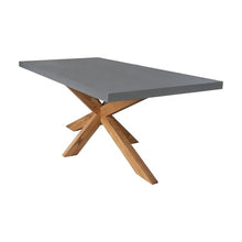 Outdoor Teak Patio Dining Table with Polystone Top