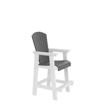 SRECELL HDPE Outdoor Tall Adirondack Bar Chairs Set of 2, All-Weather Patio Bar Stools with High Back & Wide Armrests, Heavy Duty Balcony Counter Height Chairs for Backyard Garden Deck Porch, White Gr