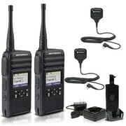 Motorola Solutions DTR700 Digital 2-Way Radio with 2 x HKLN4606 Remote Speaker Mic