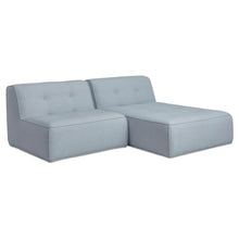 NADAAL STUDIOS Auvian 2-Piece Outdoor Nook, Corner Layout, Tufted Cushions, Polyester Upholstery, Quick-Dry Foam, Aluminum Frame, Light Blue