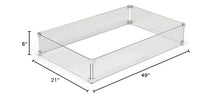 HPC Fire Rectangle Fire Pit Glass Wind Guard (WG49X21-RECT), 49x21-Inch