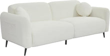 Merax Modern Loveseat Sofa with Ottoman & Pillows Beige