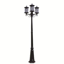 CUTPOIY 3-Lights European Post Lamp Outdoor High Pole Lighting Rainproof Street Light for Garden Yard Patio Path (Black-96.46″)