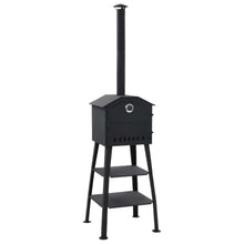 Outdoor Pizza Oven Charcoal Fired for Backyard Garden, Steel Construction with 2 Fireclay Stones and Built-in Thermometer, 22.8 x 24 x 80.7 Inches