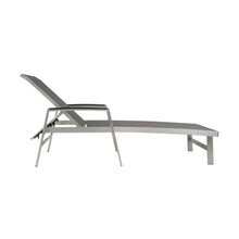 Hassyee All Weather Outdoor Chaise Lounge w/Aluminum Frame for Poolside, Sunbathing Lounger w/Mesh Seating for Balcony, Patio Reclining Sunbed w/Adjustable Backrest for Porch (Grey-Set of 2)