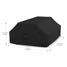 Covers & all Picnic Table Cover, 12 Oz Waterproof UV & Weather Resistant Protector, Outdoor Patio Table Bench Outside Furniture Cover with Air Vents & Drawstrings (98”L x 63”W x 37”H, Black)