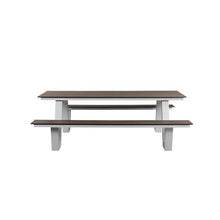 Pemberly Row Modern Aluminum Frame Outdoor Picnic Table, 86"W x 74"D x 30"H, Gray Finish, Durable Polyresin Slats, Rust-Proof Aluminum, Seats 10, Easy Assembly, Stylish Patio Dining Table for Outdoor