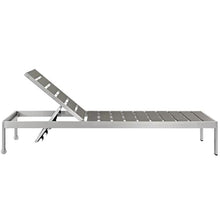 Pemberly Row Aluminum Patio Chaise Lounge Chair Set of 6 Grey