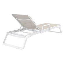 Compamia Tropic Arm Sling Chaise Lounge White Frame Taupe Sling White