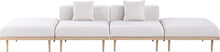 Meridian Furniture 55036Beige-S4C Laguna Collection Modern | Contemporary Outdoor Patio 4Pc. Modular Sofa, Teak Finish Aluminum, Waterproof Olefin Fabric, 142" W x 35.5" D x 28.5" H, Beige