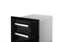Whsitler Outdoor Kitchen Cabinet Triple Drawer - BBQ Island Drawers with Thickened Sliding Rail,16.5" W x 22" H x 22" D Outdoor Kitchen Drawer Glossy Black