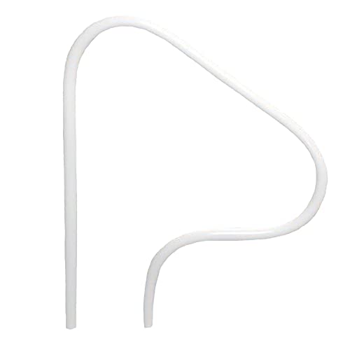 Rust Proof RTD-340 White 3-Bend Return-to-Deck Figure 4" Swimming Pool Handrail - 32" H x 40" W (Matching Color Escutcheons and Freight Included)
