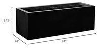 Pottery Pots Black FiberStone Rectangular Planter 15.75" H X 18" W X 47" L - Jumbo Jort S - Natural - JORT Pot