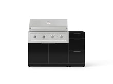 NewAge Products Classic Series 4PC Aluminum Black Modular Outdoor Kitchen Grill Island with 40" Performance Grill NG - 24"D x 56"W x 47.5"H