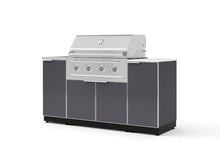 NewAge Products Classic Series 5PC Aluminum Slate Gray Modular Outdoor Kitchen Grill Island with 36" Performance Grill NG - 24"D x 68"W x 57.15"H