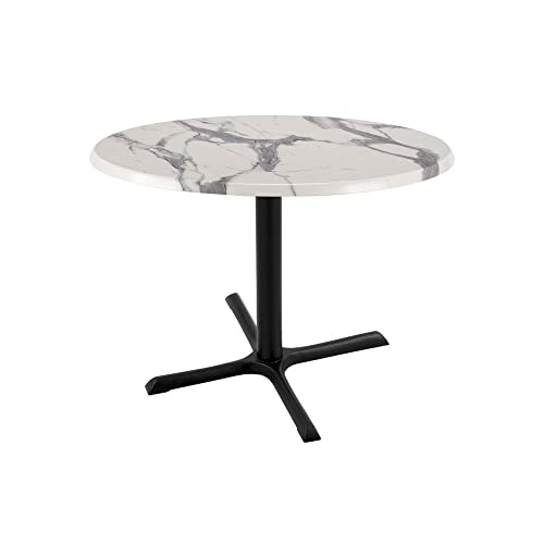 Holland Bar Stool Co. 30" Tall OD211 Indoor/Outdoor All-Season Table with 30" Diameter White Marble Top